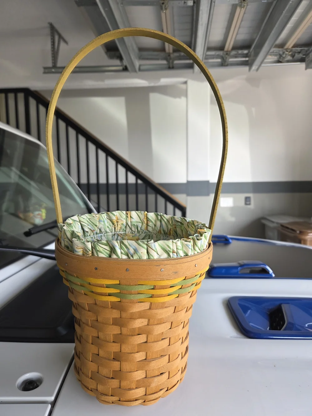 Longaberger Yellow and Green Daffodil Accent Basket